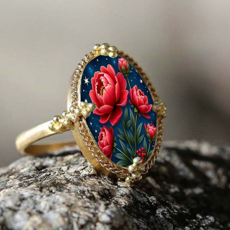 Starry Night Peony Ring