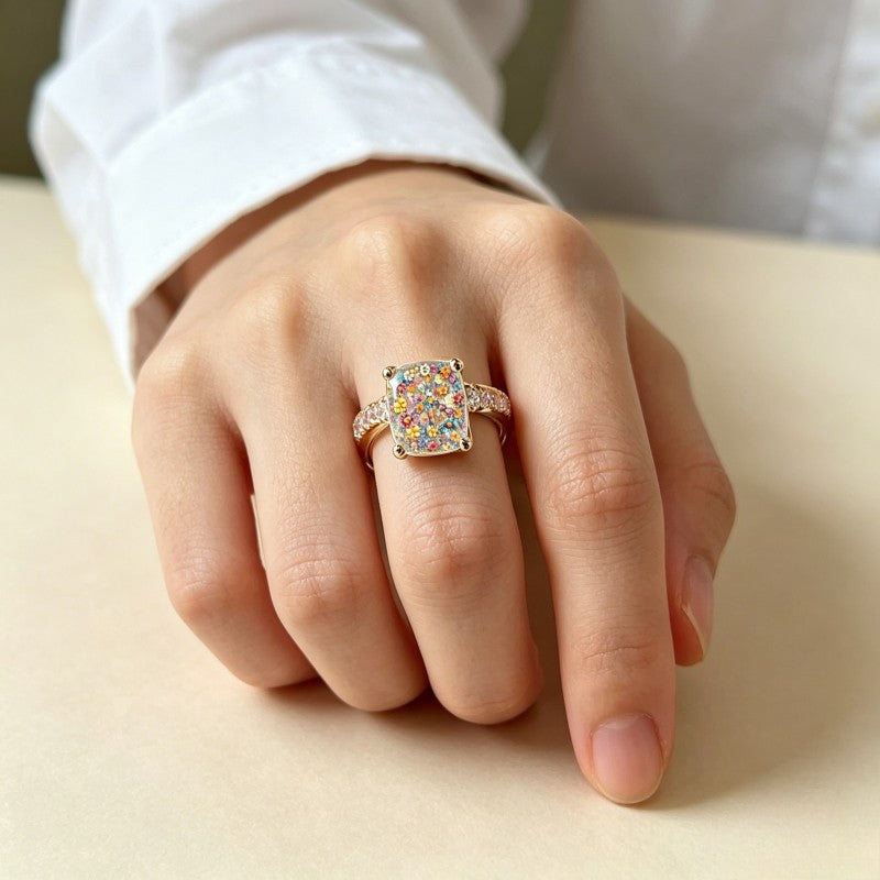 Colorful Floral Garden Ring