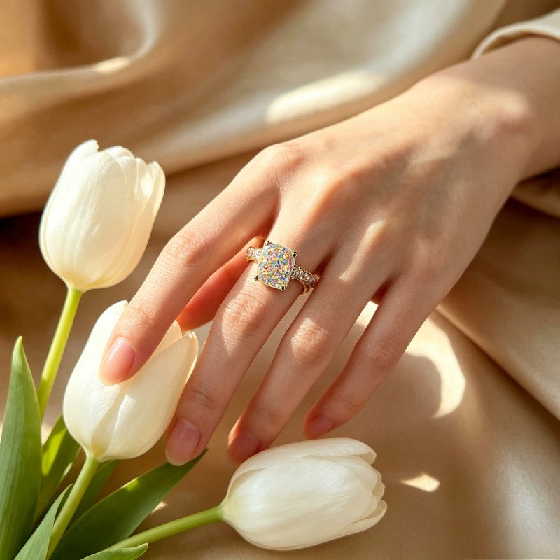 Colorful Floral Garden Ring