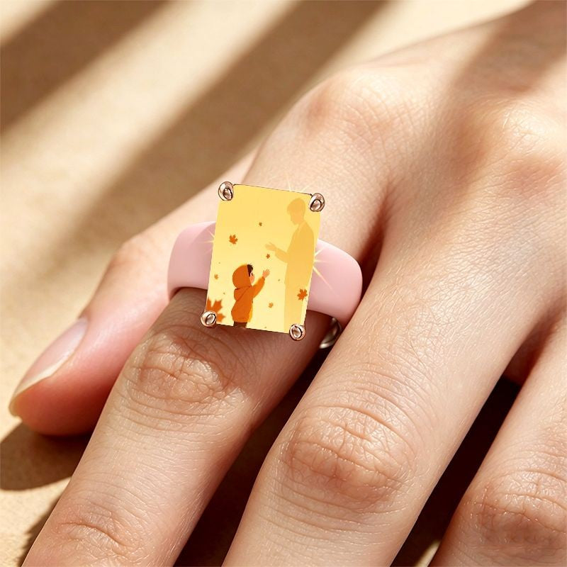 Autumn Silhouette Square Ring