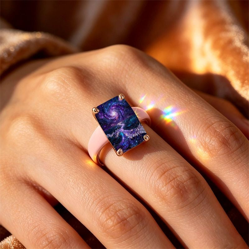 Galaxy Wave Square Ring
