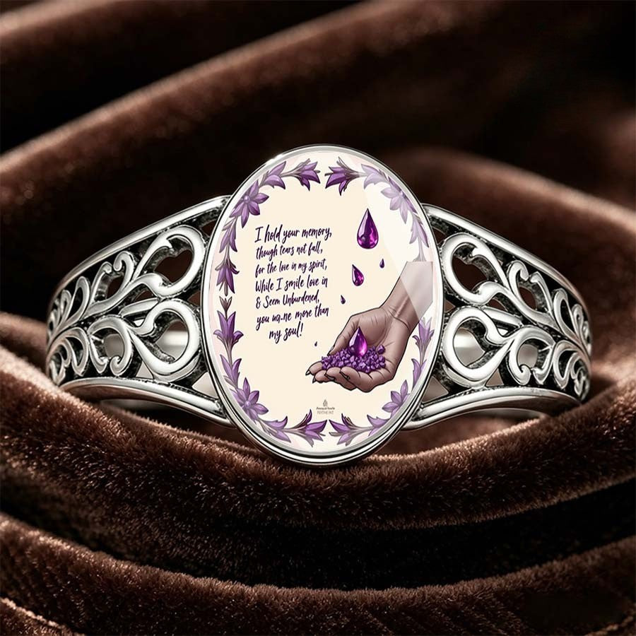 Purple Floral Memorial Ring