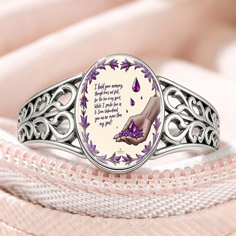 Purple Floral Memorial Ring