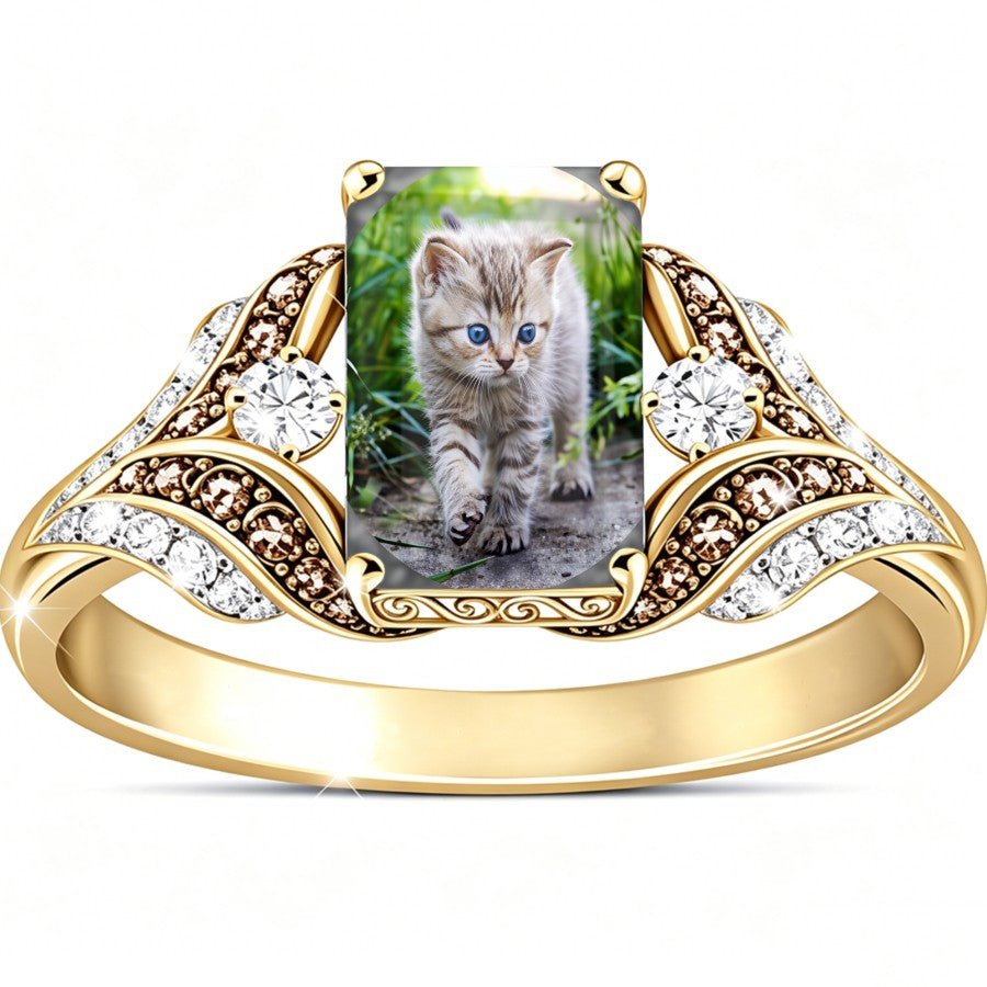 Kitten Portrait Ring