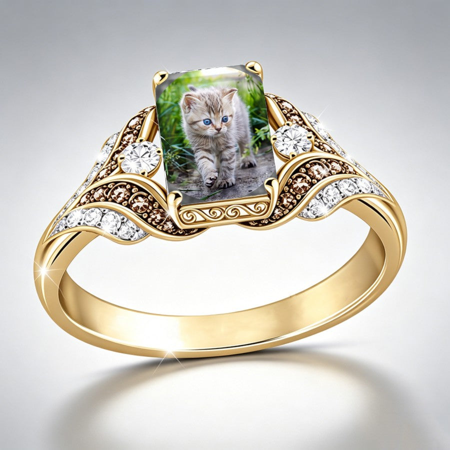 Kitten Portrait Ring