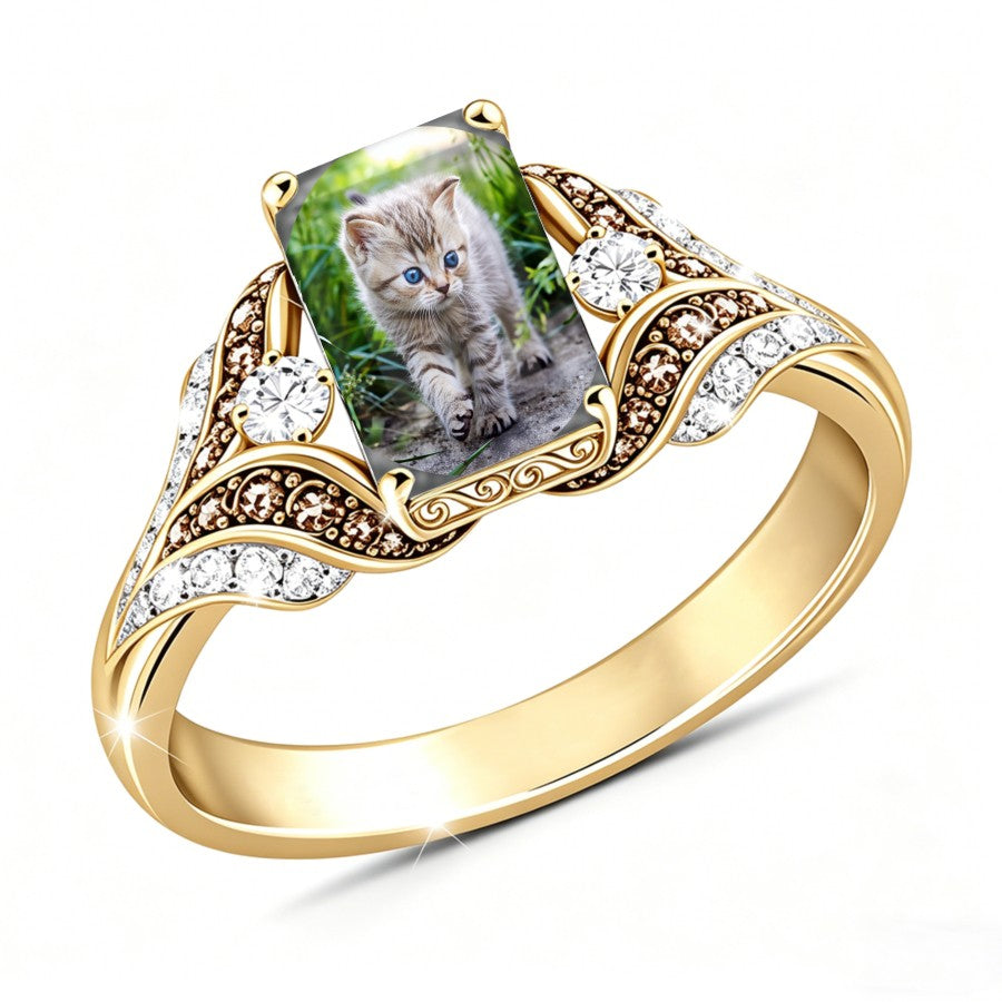 Kitten Portrait Ring