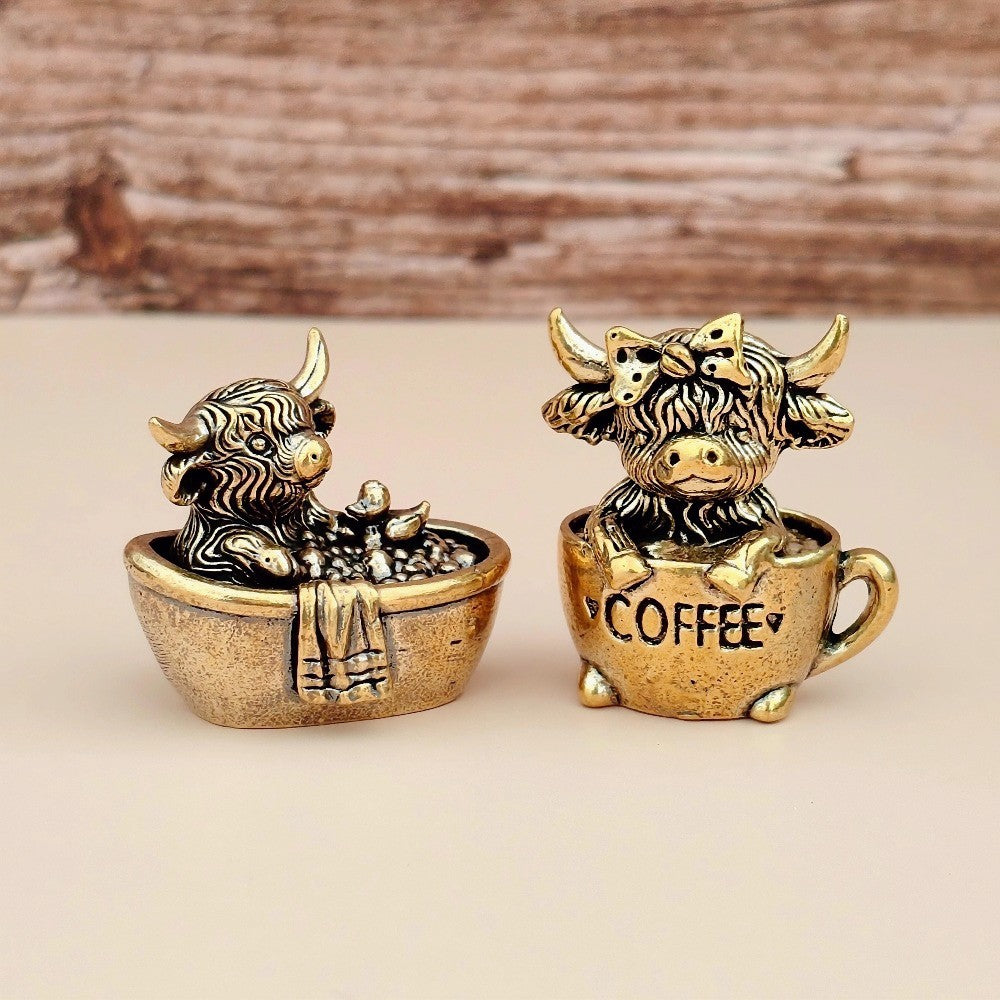 Highland Cow Coffee Cup Charm