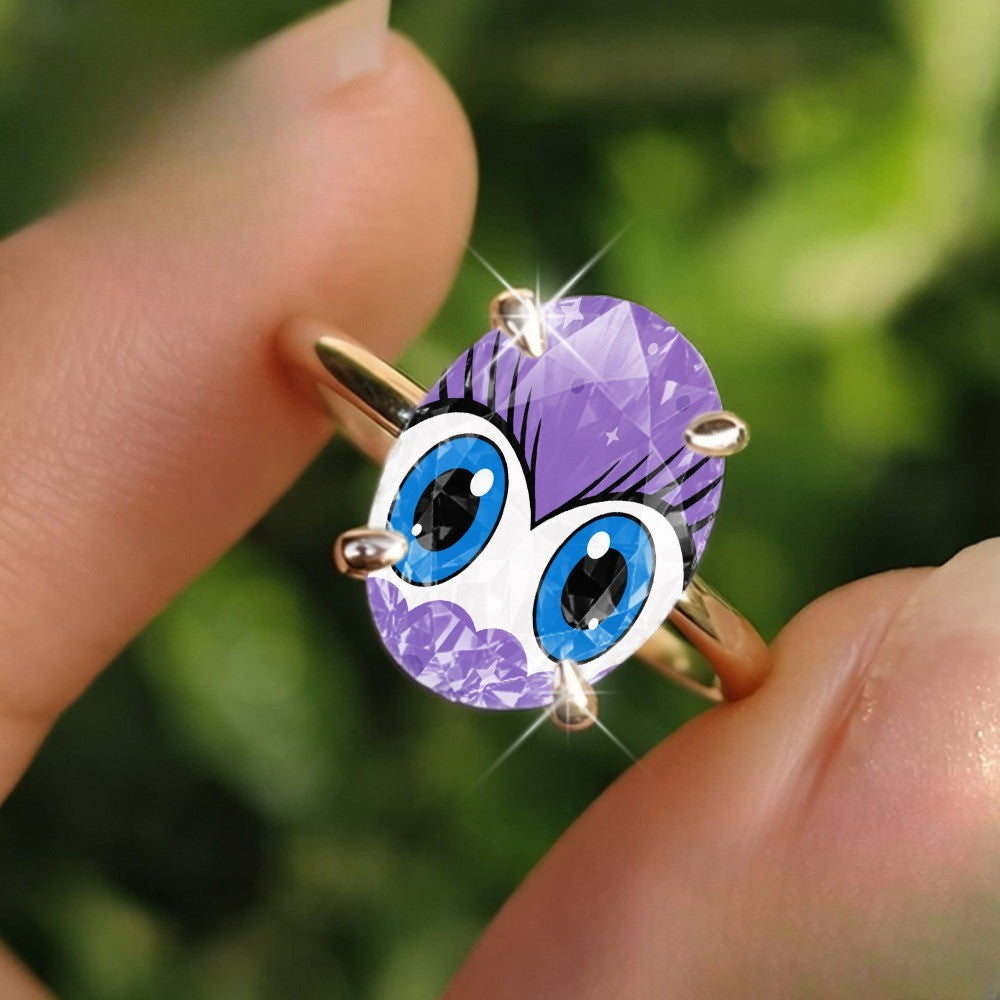 Purple Star Eye Ring