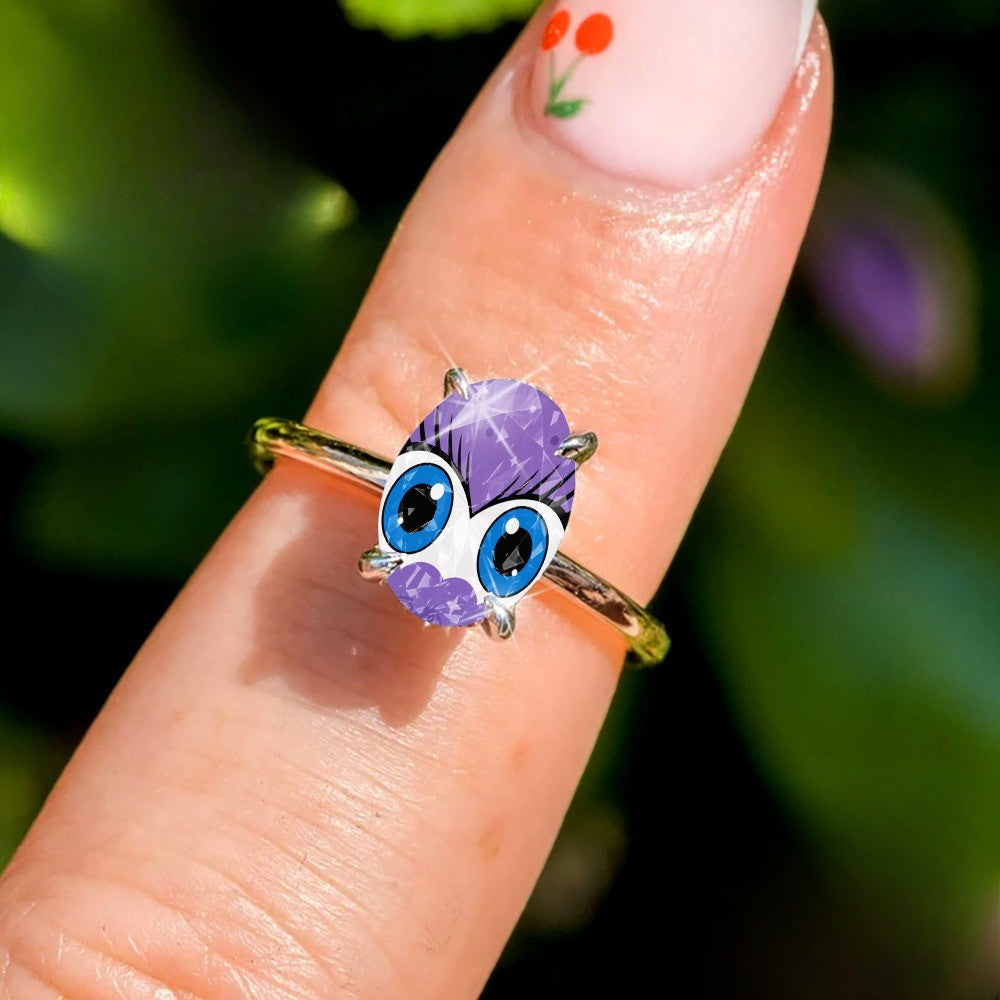 Purple Star Eye Ring