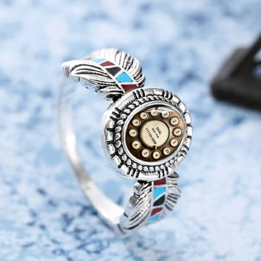 Rotary Dial Feather Ring