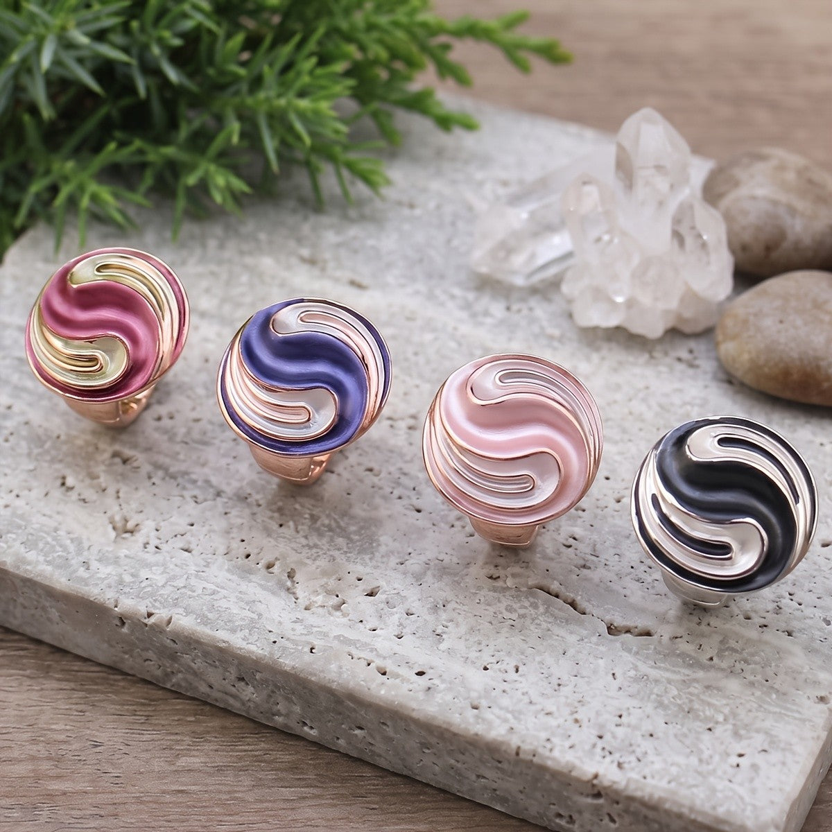 Fluid Wave Dome Ring