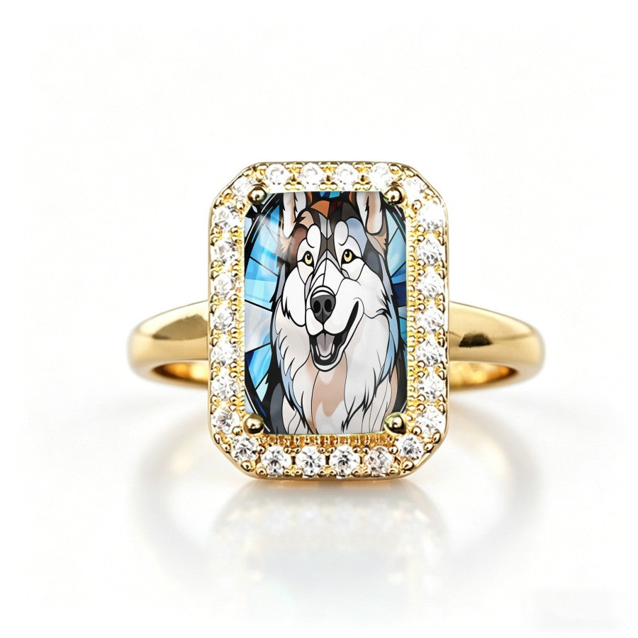 Smiling Wolf Rectangular Ring