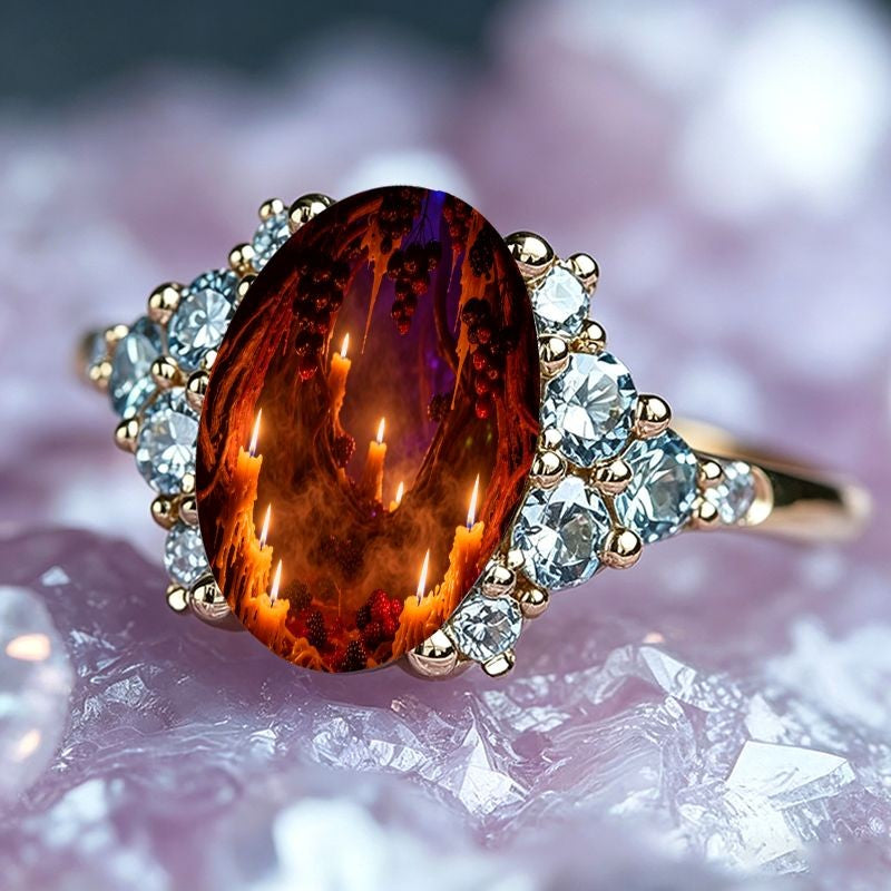 Candlelight Oval Statement Ring