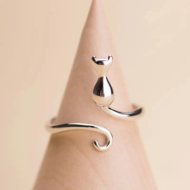 Sitting Cat Open Ring