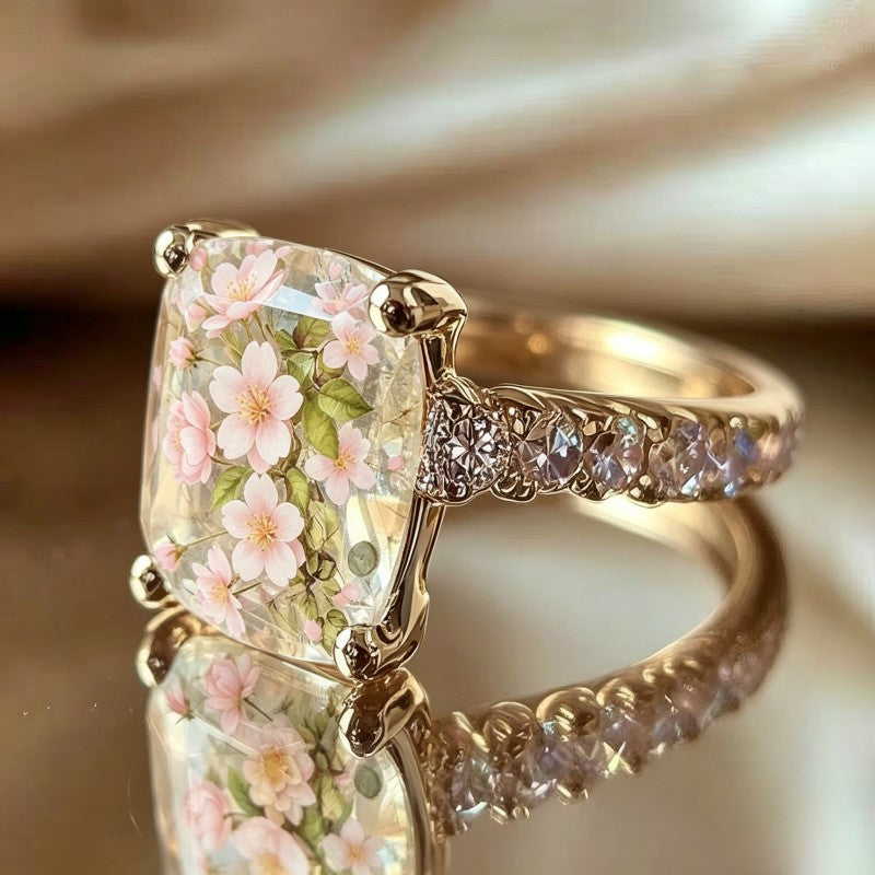 Cherry Blossom Square Ring