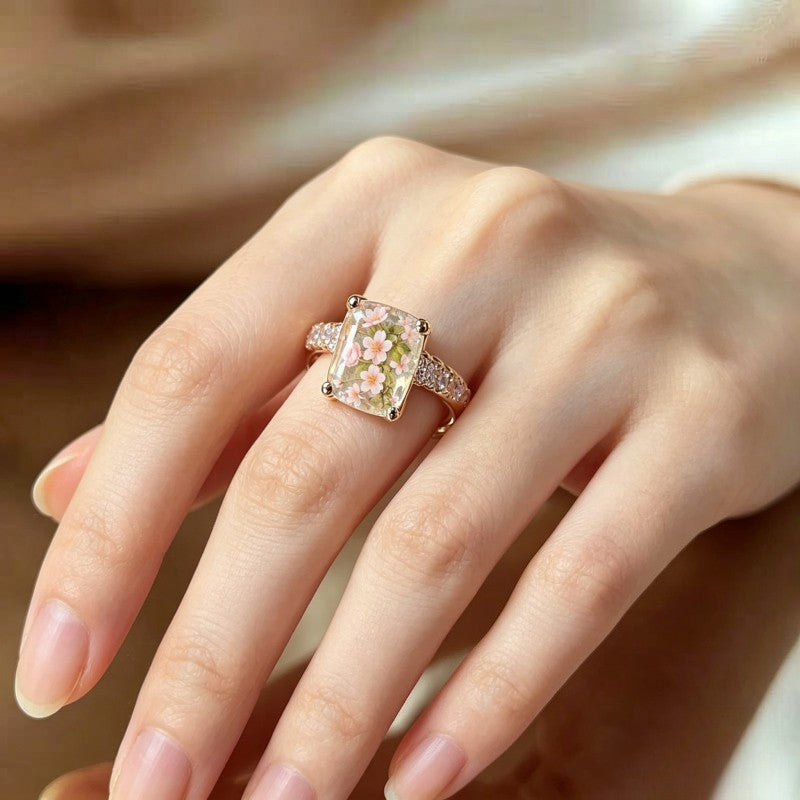 Cherry Blossom Square Ring