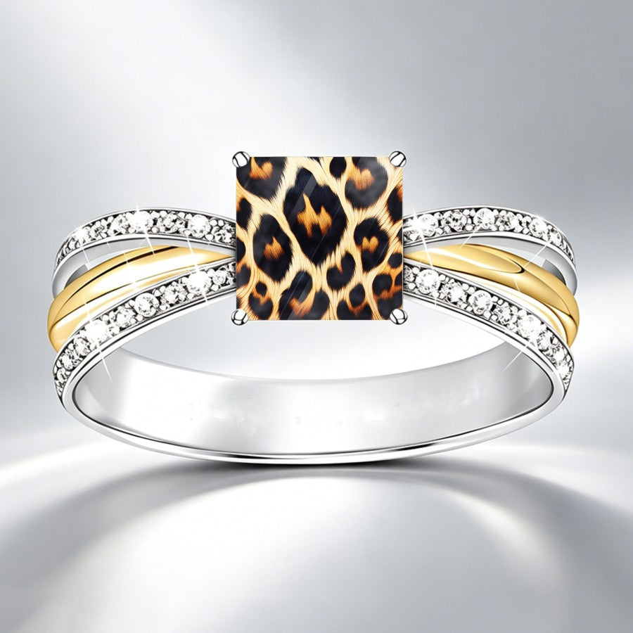 Leopard Print Split Band Ring