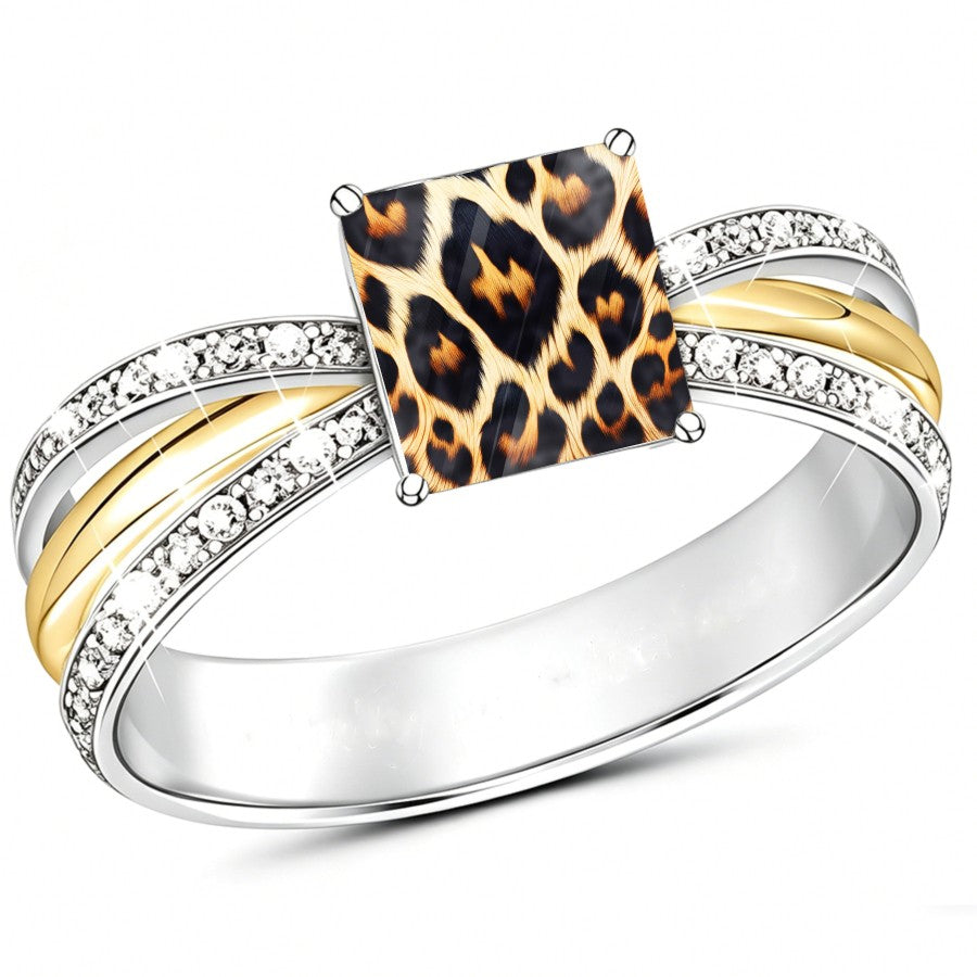 Leopard Print Split Band Ring