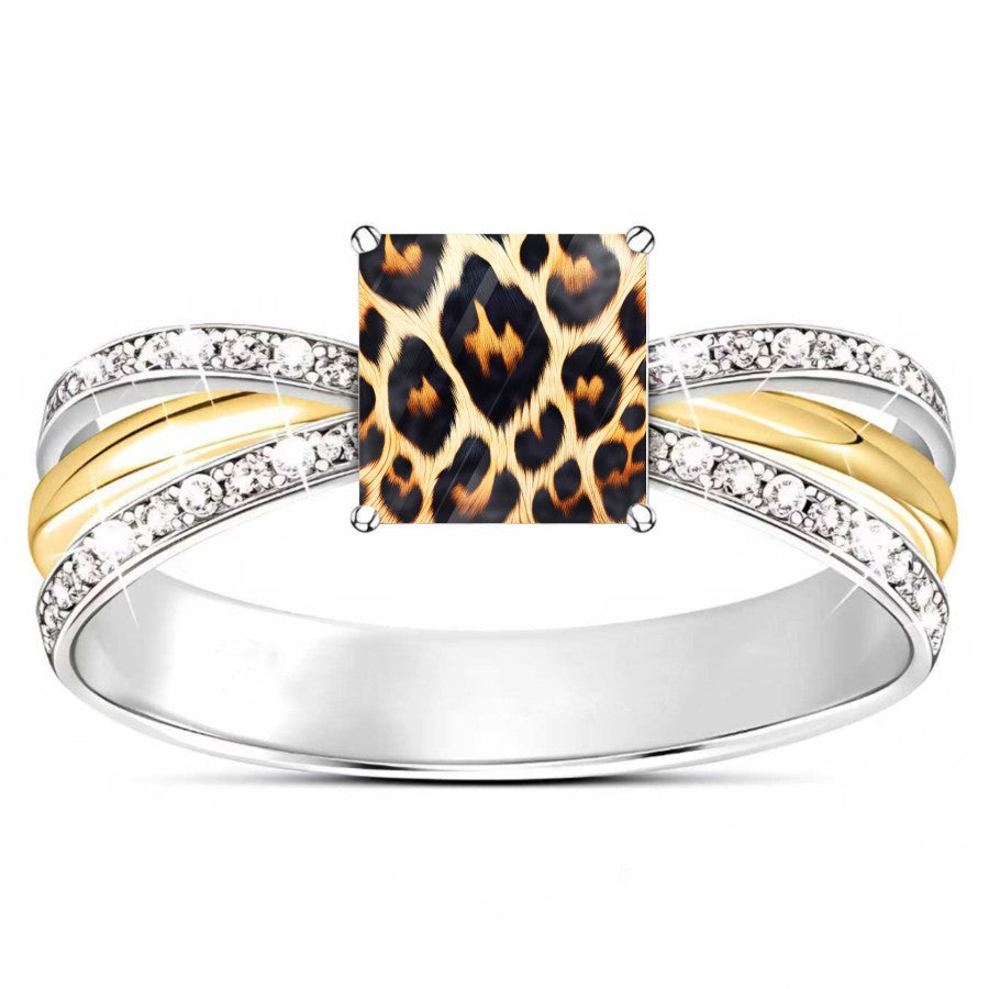 Leopard Print Split Band Ring
