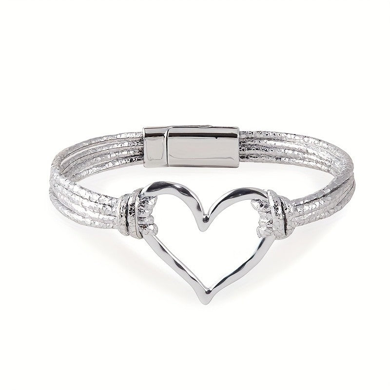 Knotted Heart Leather Bracelet