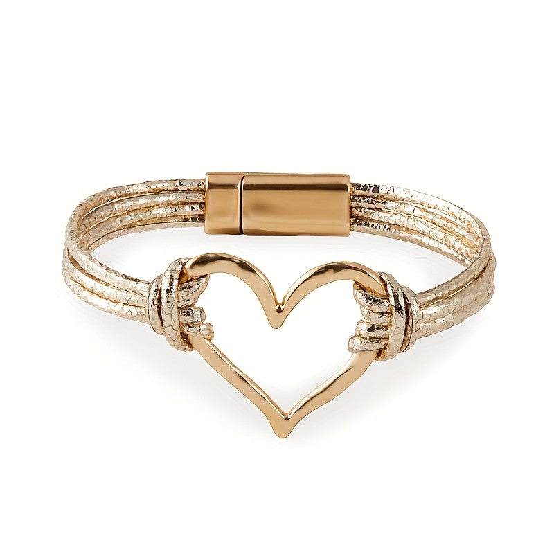 Knotted Heart Leather Bracelet