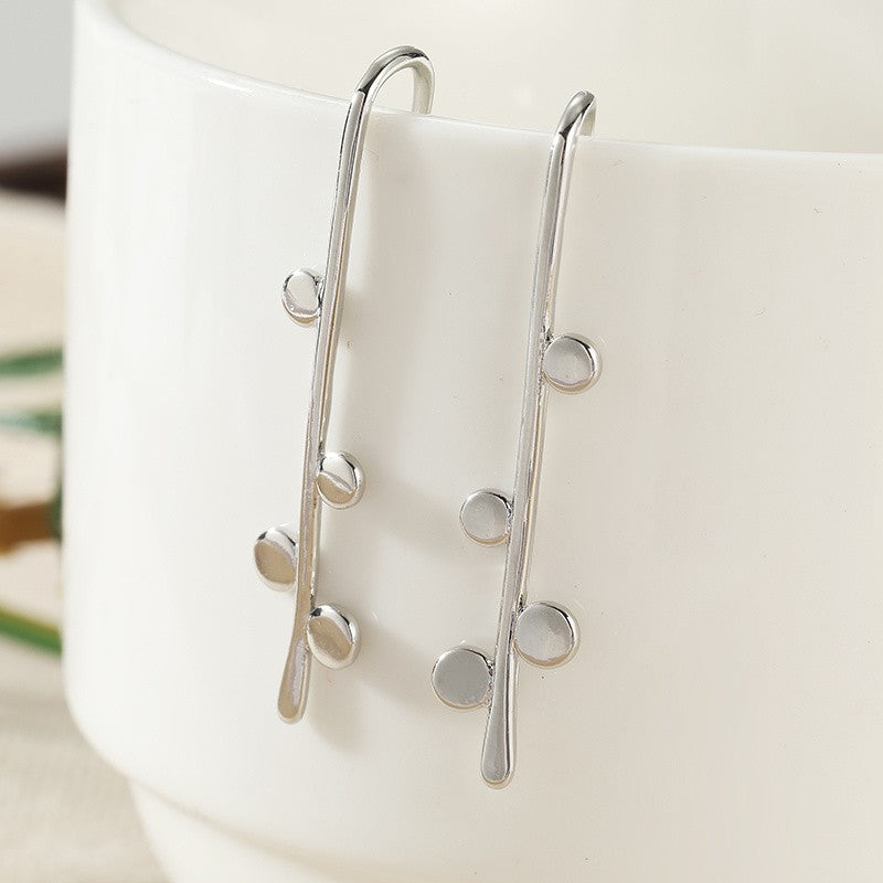 Silver-Tone Disc Drop Earrings