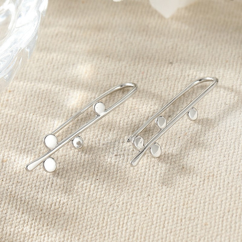 Silver-Tone Disc Drop Earrings