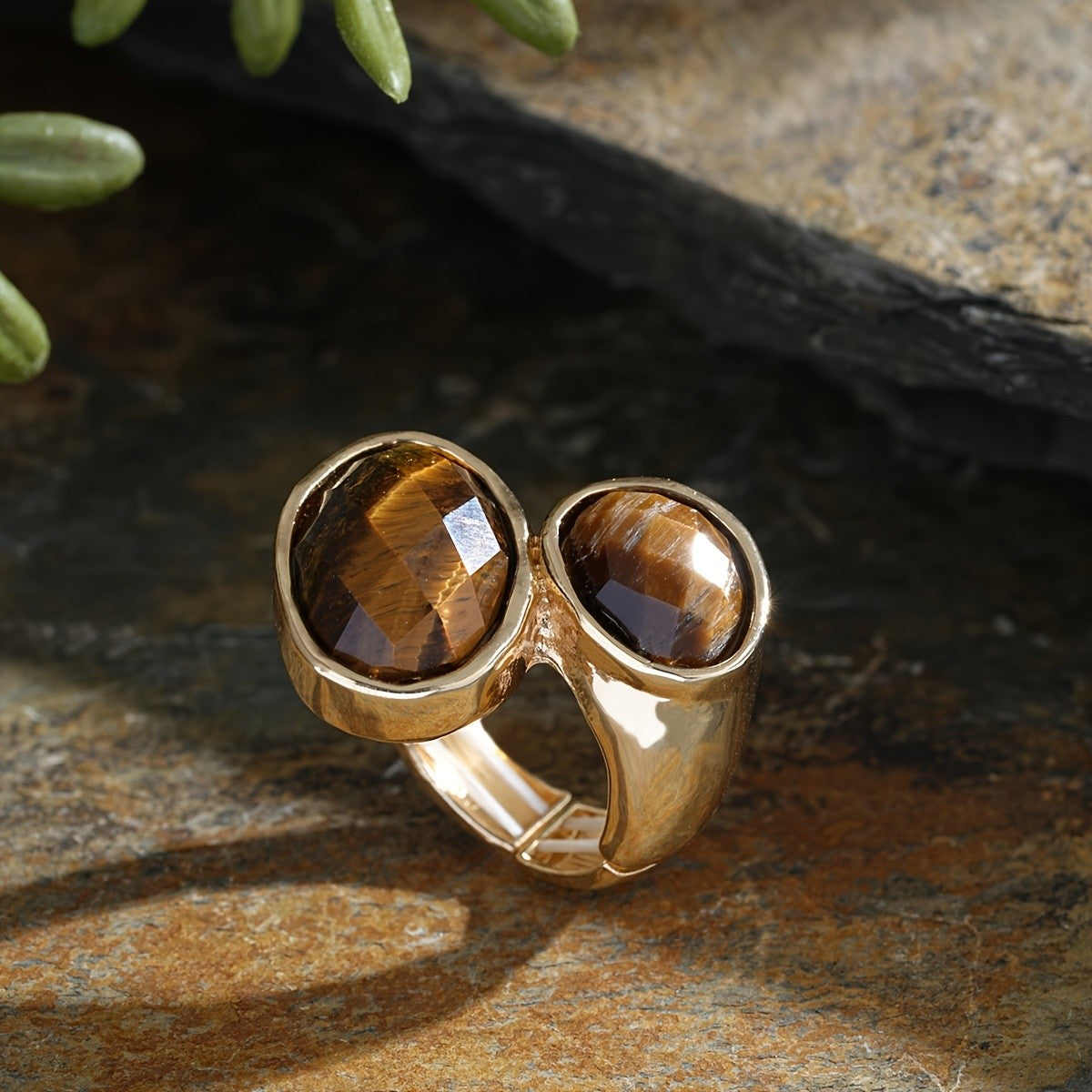 Double Stone Oval Ring