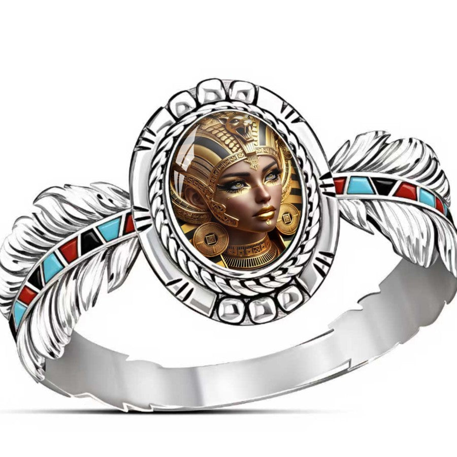 Egyptian Portrait Oval Ring
