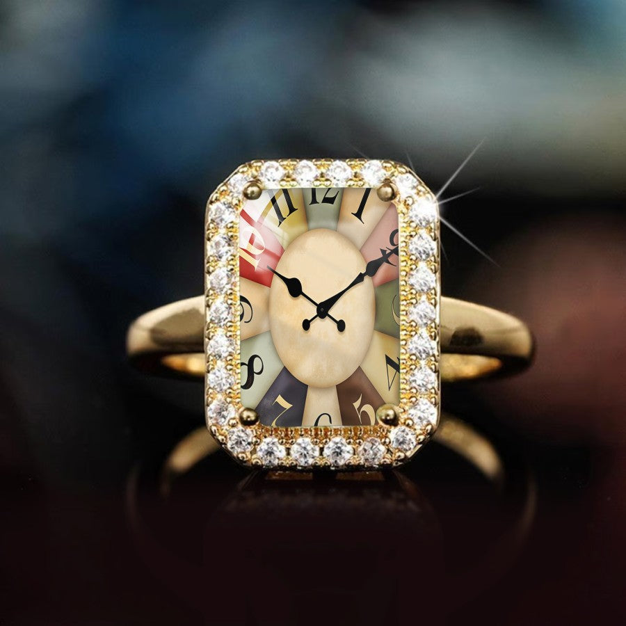 Vintage Clock Face Ring