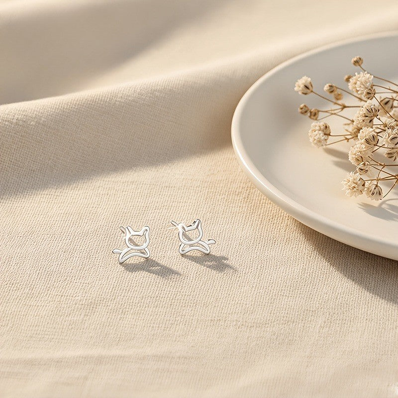 Cat Outline Stud Earrings