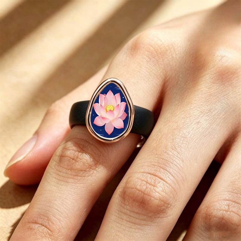 Pink Lotus Flower Ring