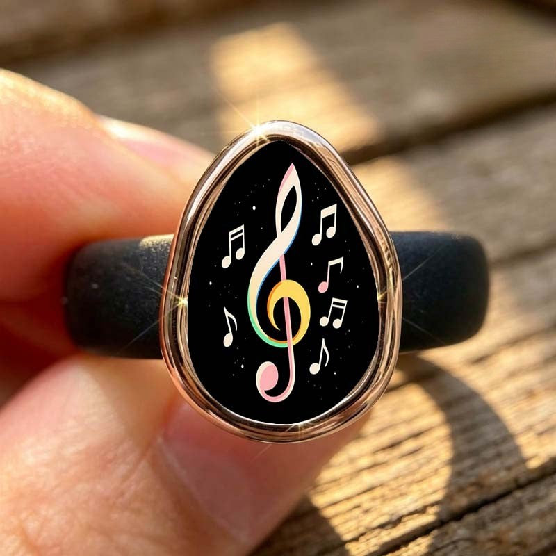 Teardrop Treble Clef Ring
