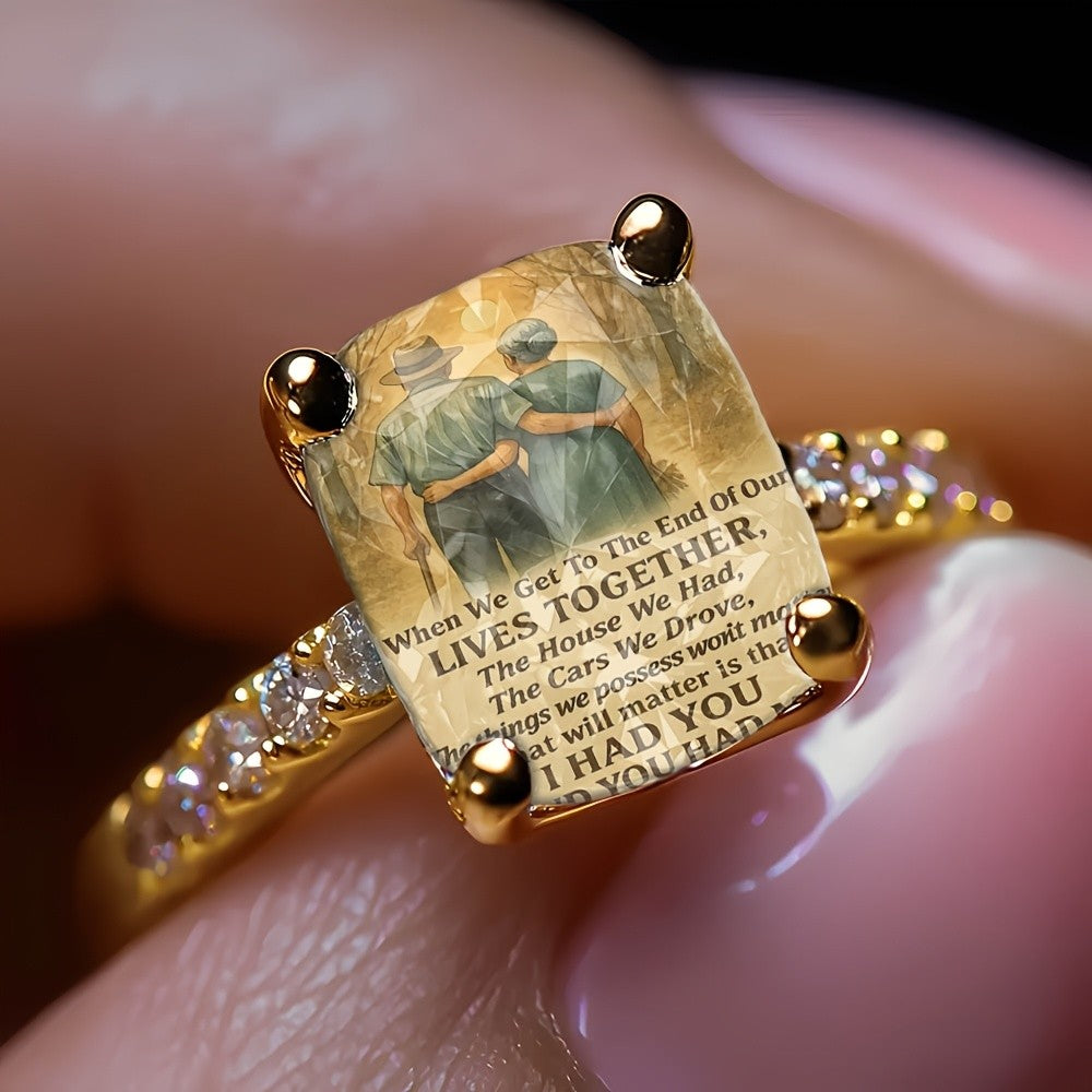 Couple Silhouette Square Ring