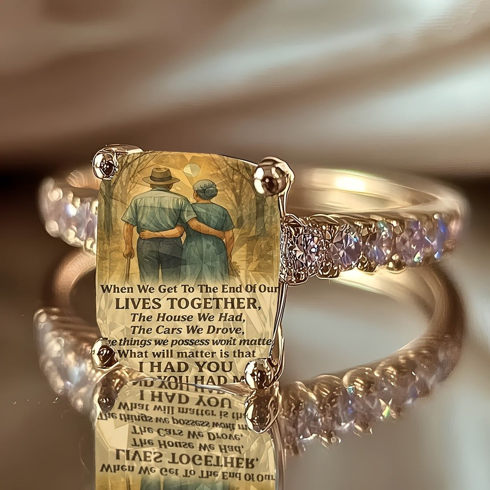 Couple Silhouette Square Ring