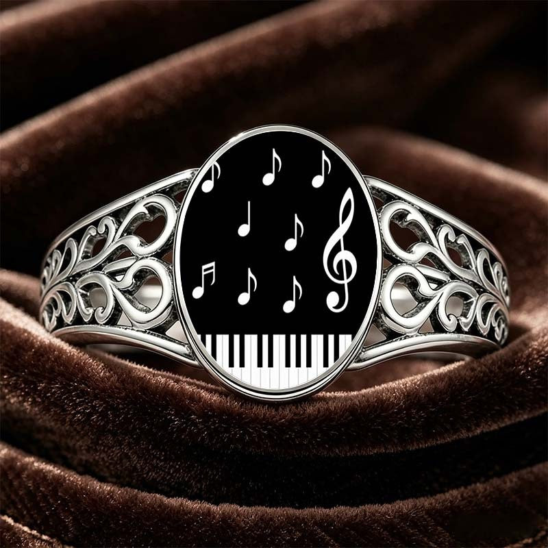 Piano Key Oval Ring