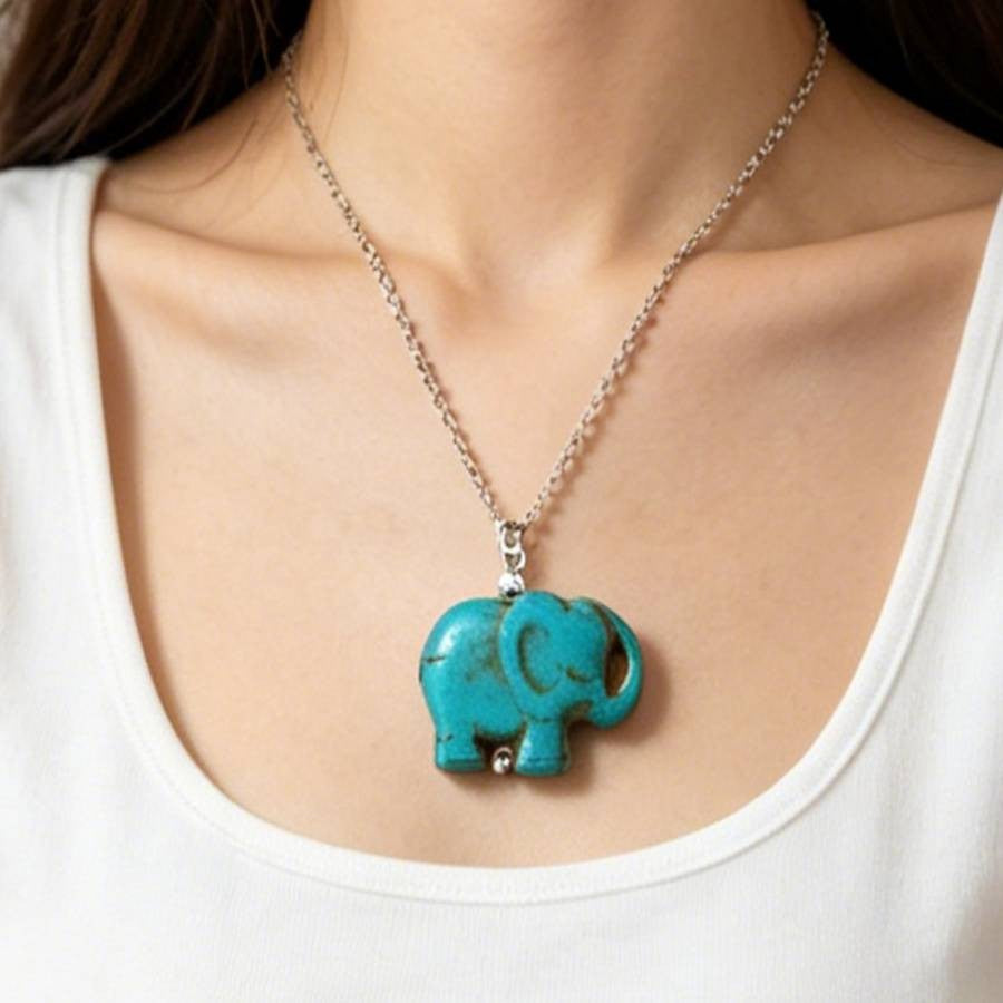 Turquoise Elephant Necklace
