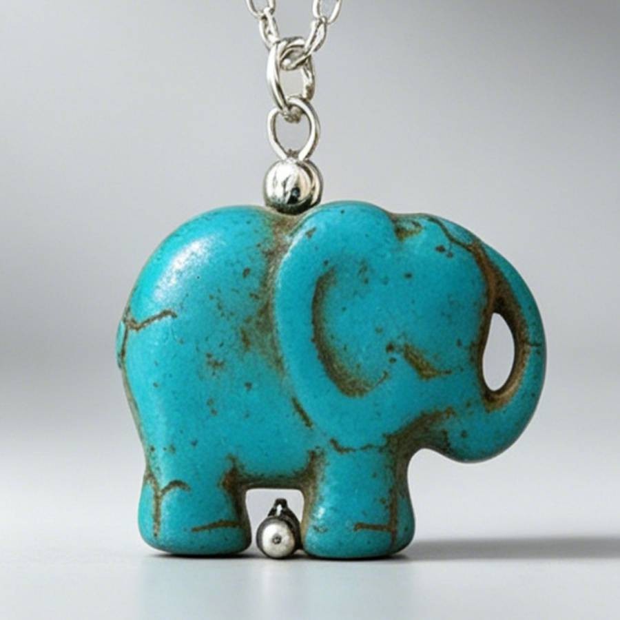 Turquoise Elephant Necklace