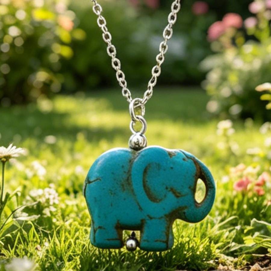 Turquoise Elephant Necklace