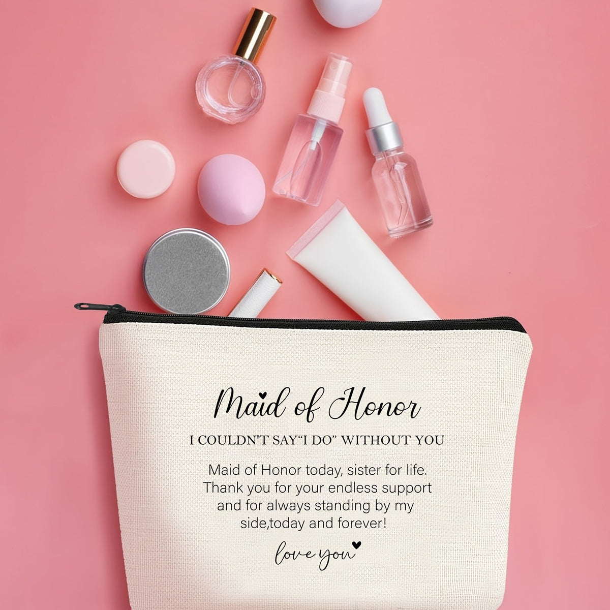 Maid of Honor Script Quote Pouch