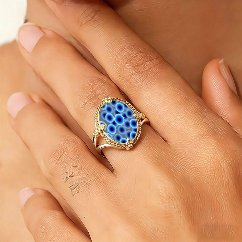 Blue Eye Oval Ring