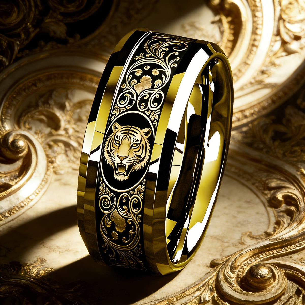 Tiger Head Statement Ring