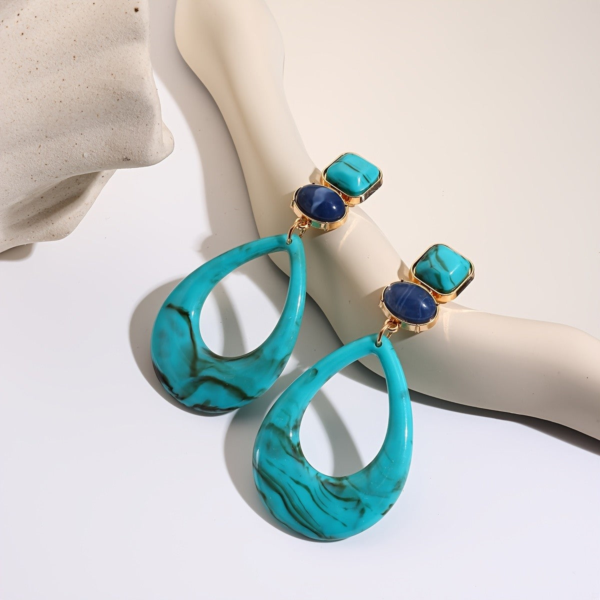 Yellow Teardrop Drop Earrings