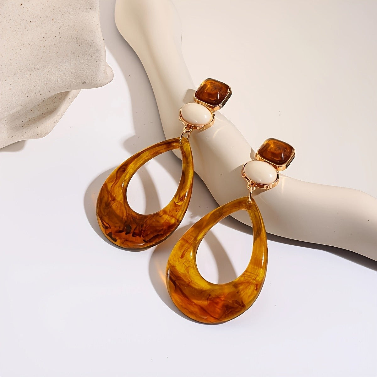 Yellow Teardrop Drop Earrings