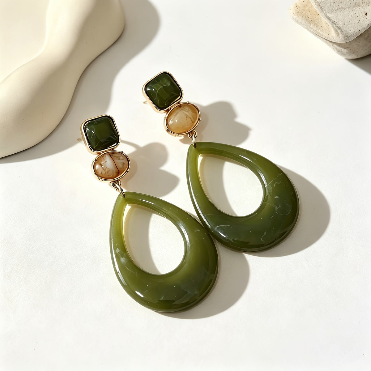 Yellow Teardrop Drop Earrings