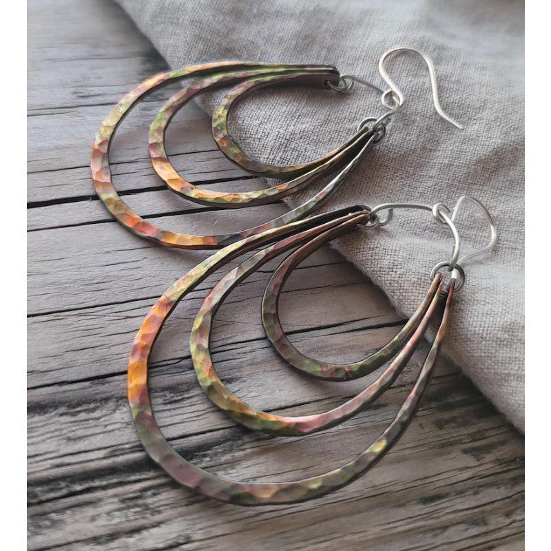 Iridescent Multi-Layer Teardrop Earrings