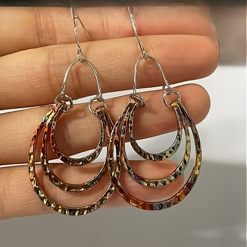 Iridescent Multi-Layer Teardrop Earrings
