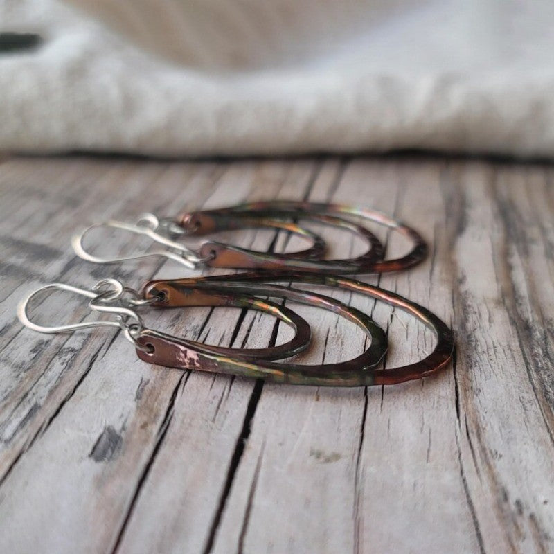 Iridescent Multi-Layer Teardrop Earrings