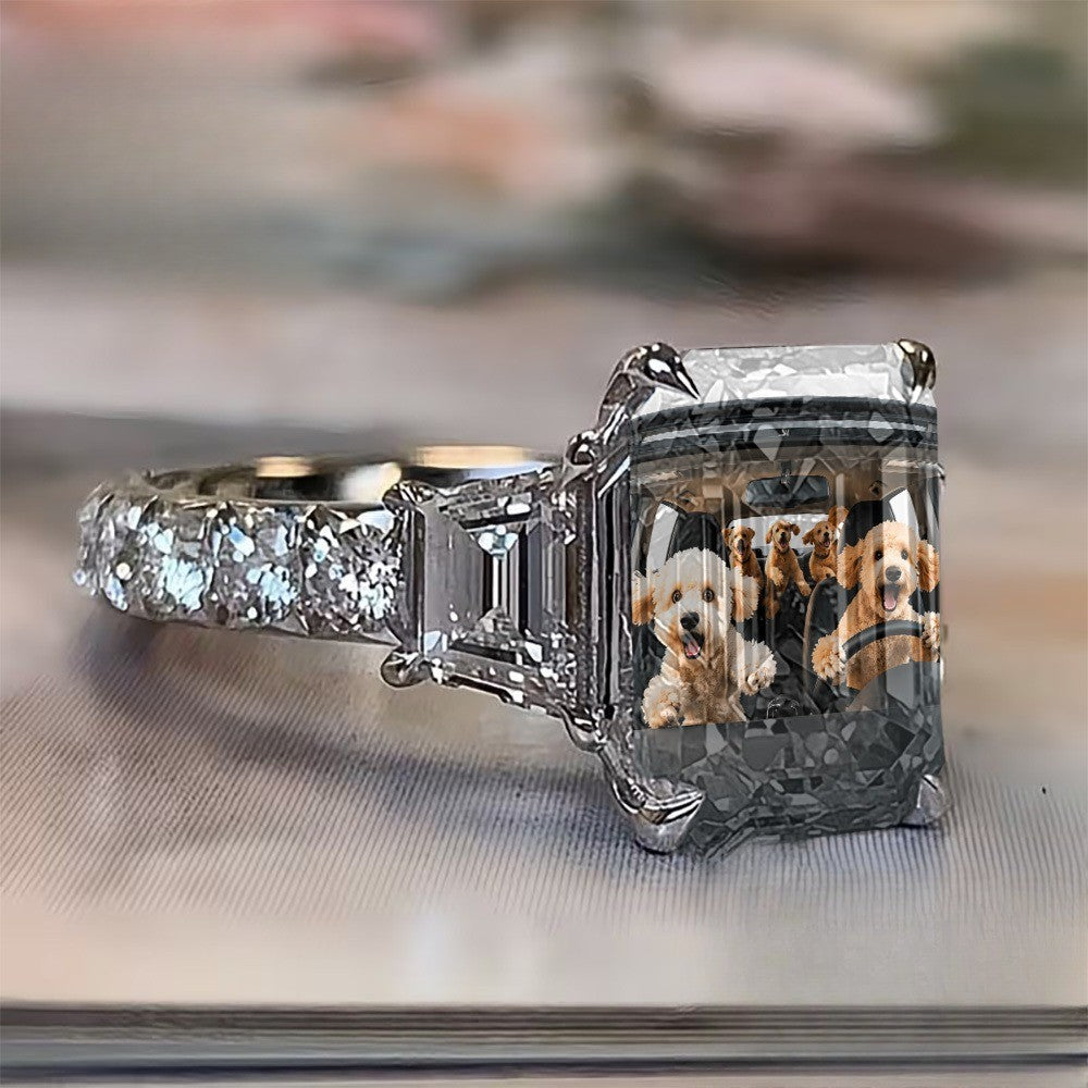 Dogs Car Ride Square Ring
