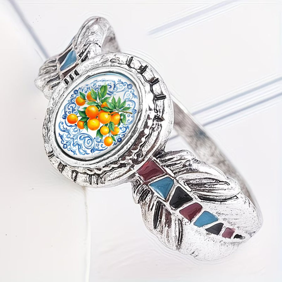 Orange Branch Oval Ring